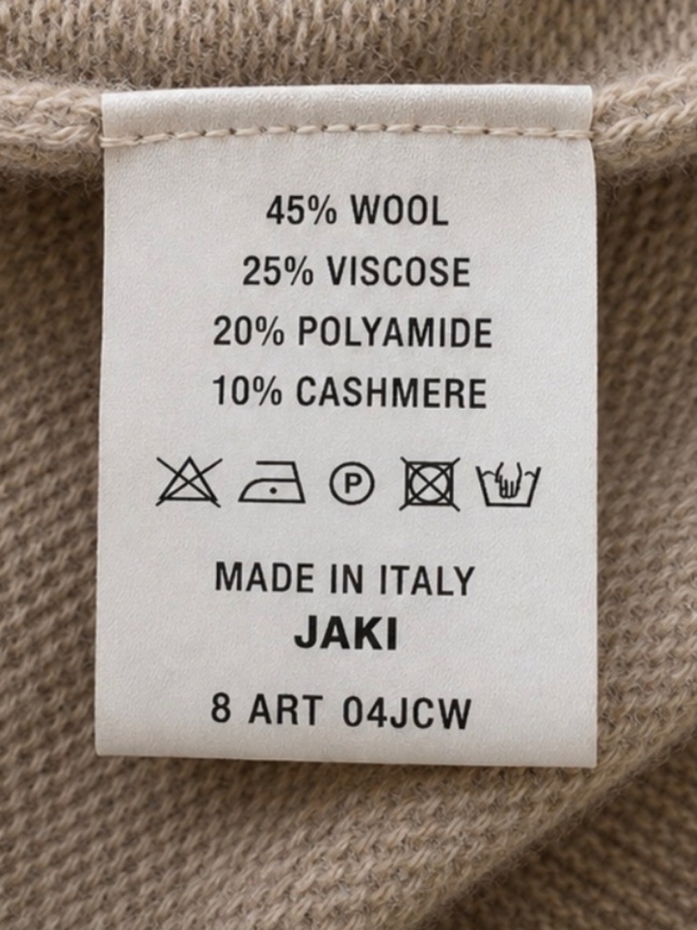 NWOT JAKI Elle Cashmere Wool Blend Poncho Mocha Made in Italy - Picture 8 of 8